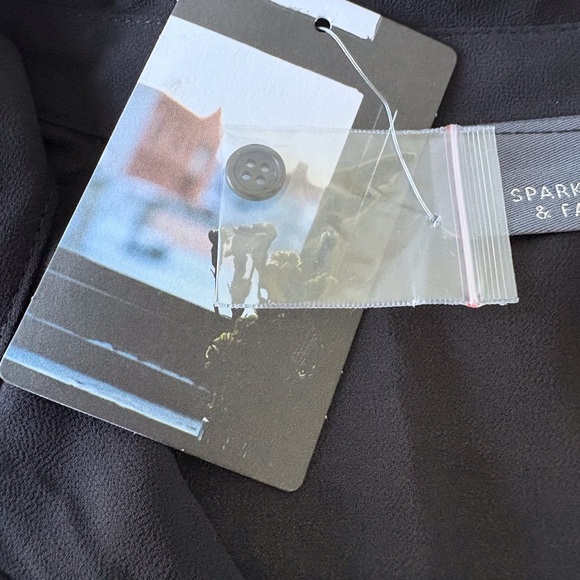 Sparkle & Fade Sheer Sleeveless Button up Pleated Black Top Hi Low Hem Goth - Picture 8 of 11